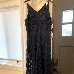 Navy lace formal long dress.